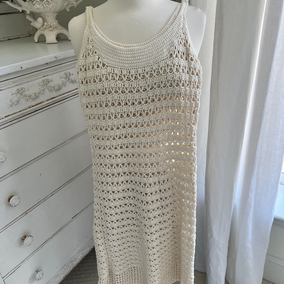 Tabitha Dresses & Skirts - Tabitha by Anthropologie Cream Crochet Sleeveless Dress